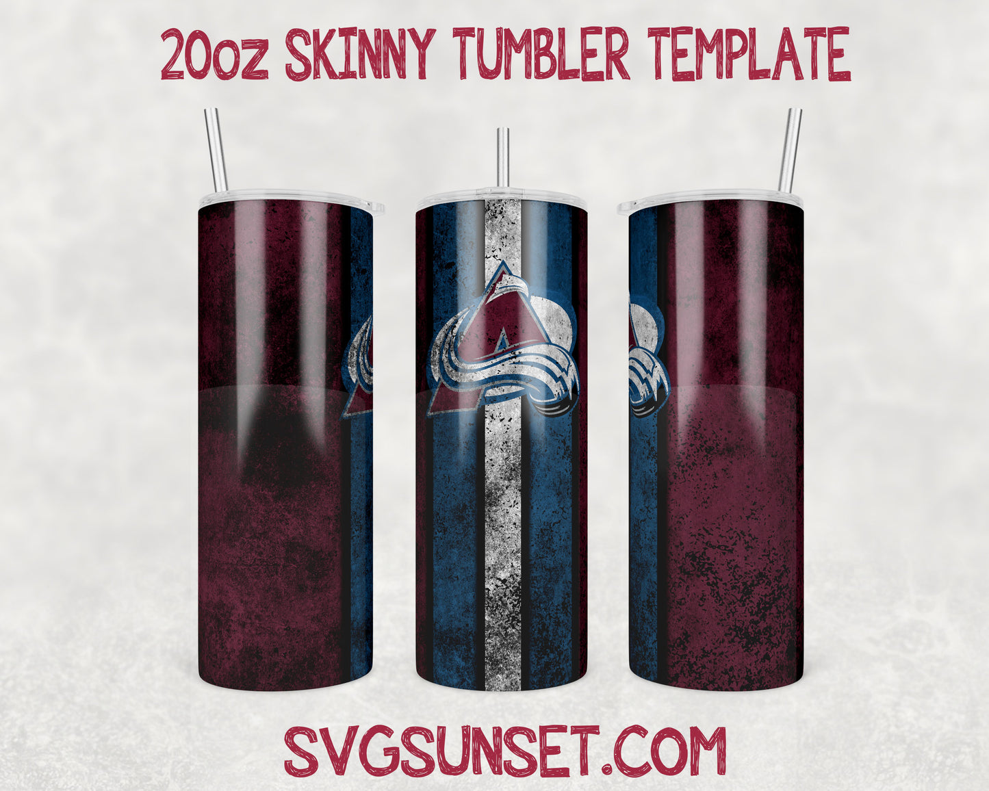 Colorado Avalanche Grunge Tumbler Wrap PNG, Colorado Avalanche Tumbler Wrap