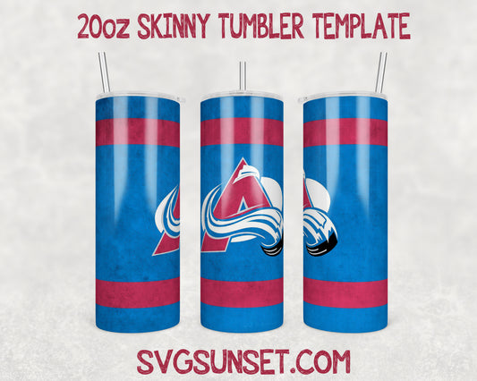 Colorado Avalanche Tumbler Wrap PNG, Colorado Avalanche Tumbler Wrap