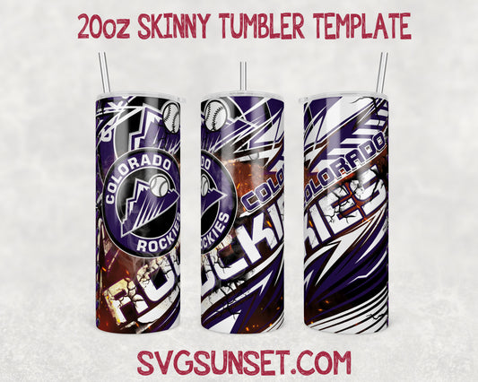 Colorado Rockies Tumbler Wrap PNG, Colorado Rockies Tumbler Wrap