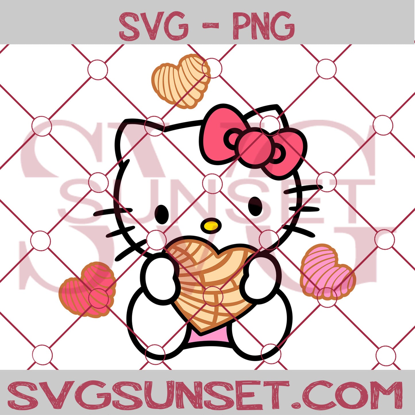 Concha Hello Kitty SVG, Valentine Day Svg