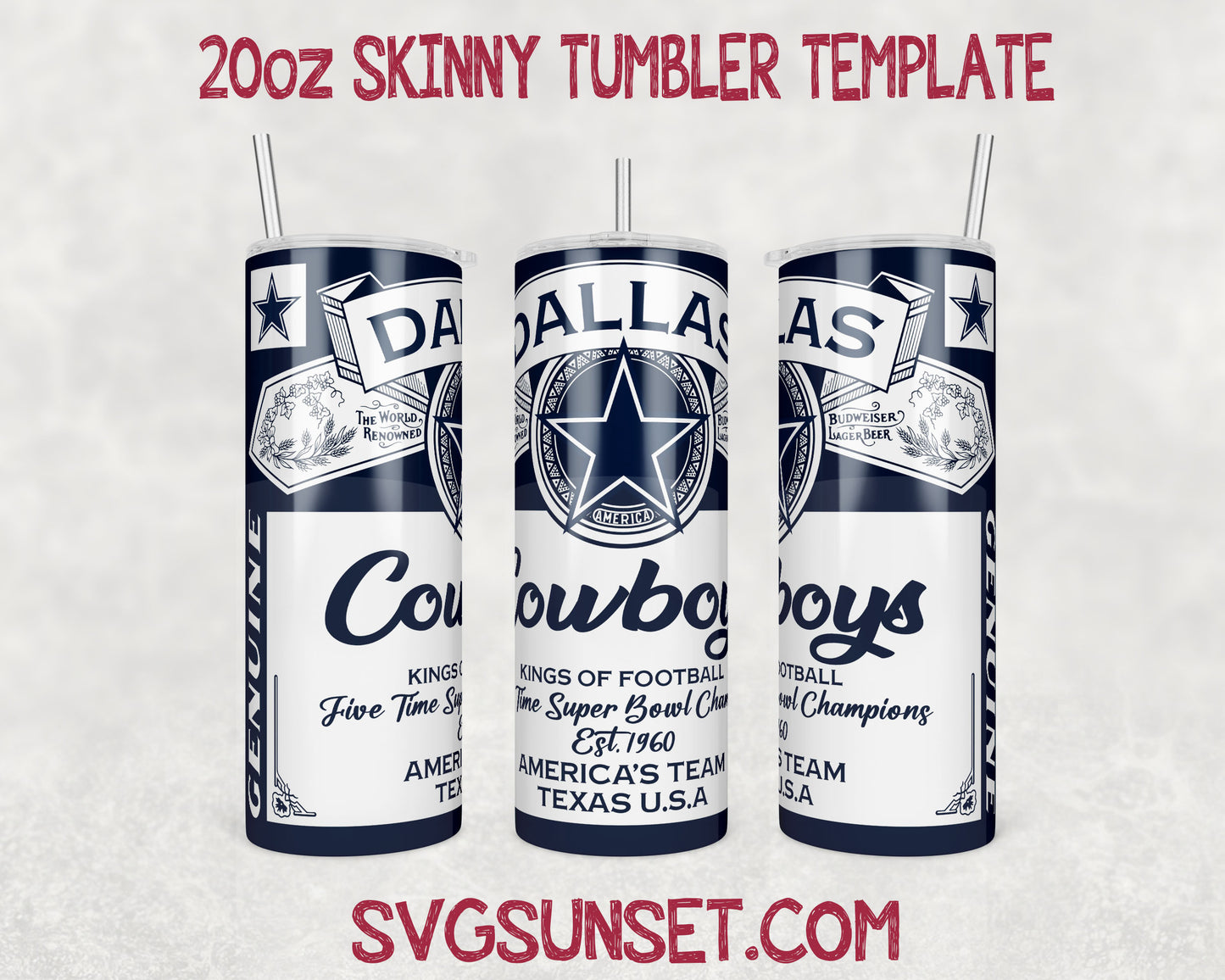 Dallas Cowboys Budweiser Tumbler Wrap PNG, Dallas Cowboys Tumbler Wrap