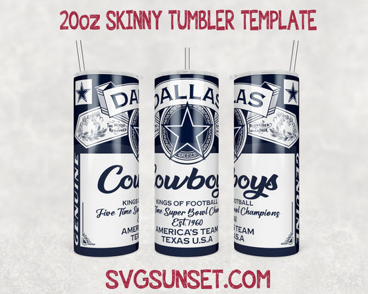 Dallas Cowboys Budweiser Tumbler Wrap PNG, Dallas Cowboys Tumbler Wrap