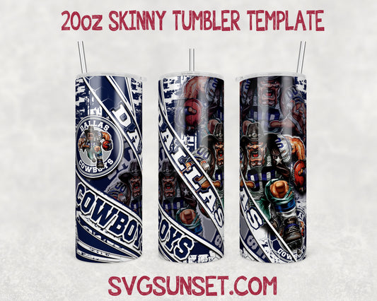 Dallas Cowboys Mascot Tumbler Wrap PNG, Dallas Cowboys Tumbler Wrap