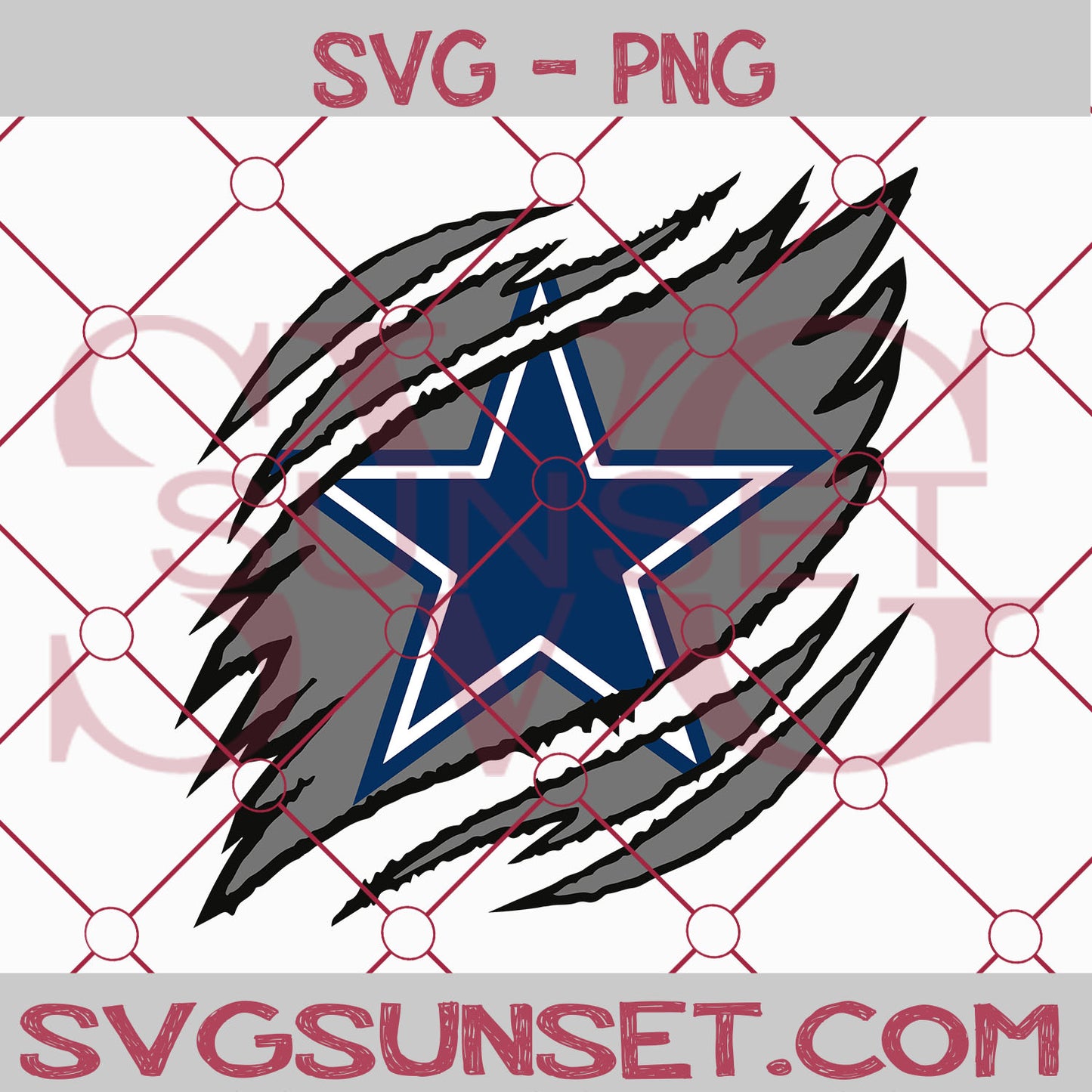 Dallas Cowboys Ripped Claw SVG PNG, Dallas Cowboys SVG