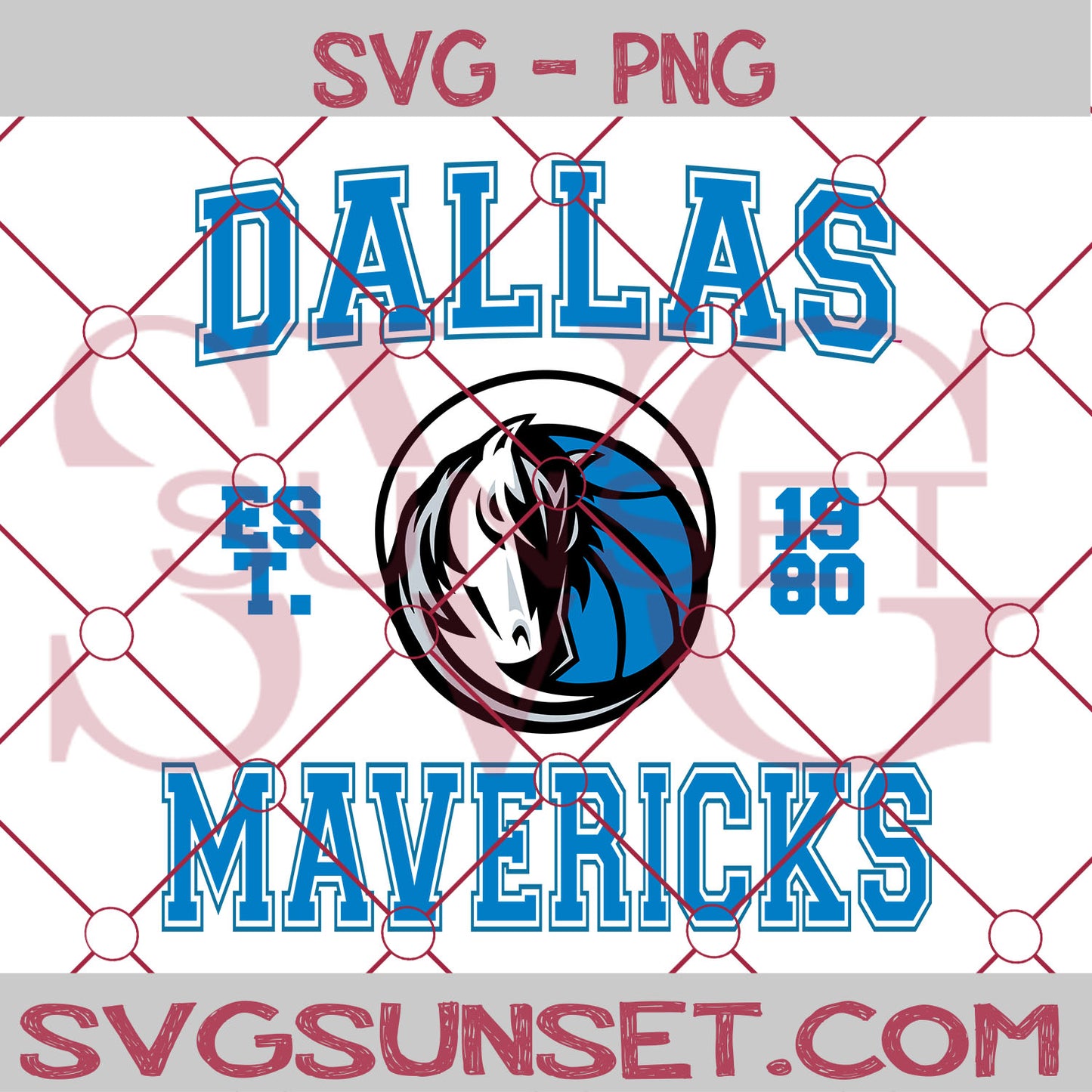 Dallas Mavericks est. 1980 SVG PNG, Dallas Mavericks SVG