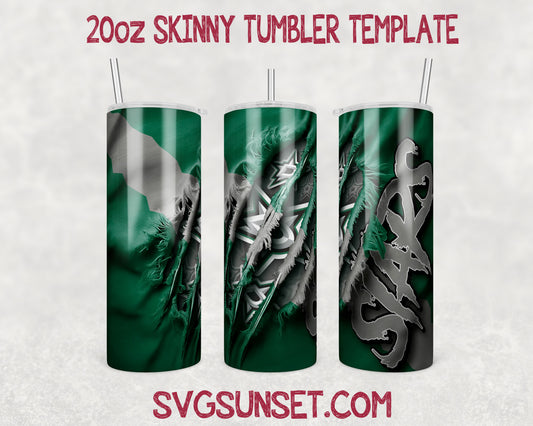 Dallas Stars Fabric Claw Ripped Tumbler Wrap PNG, Dallas Stars Tumbler Wrap