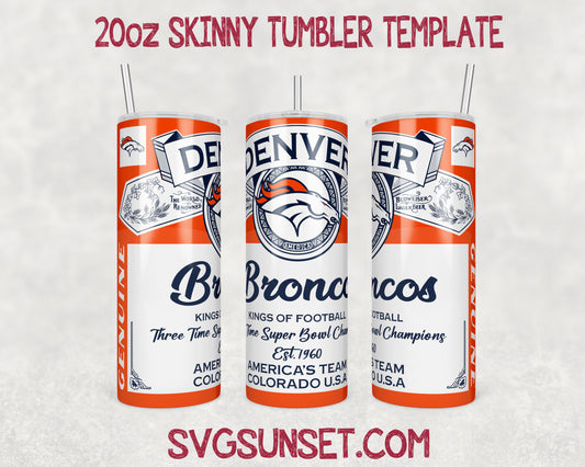 Denver Broncos Budweiser Tumbler Wrap PNG, Denver Broncos Tumbler Wrap