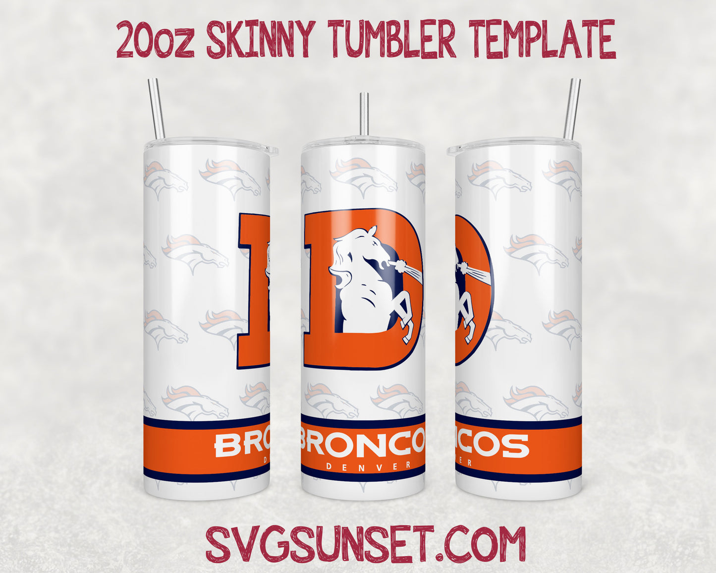 Denver Broncos Football Tumbler Wrap PNG, Denver Broncos Tumbler Wrap