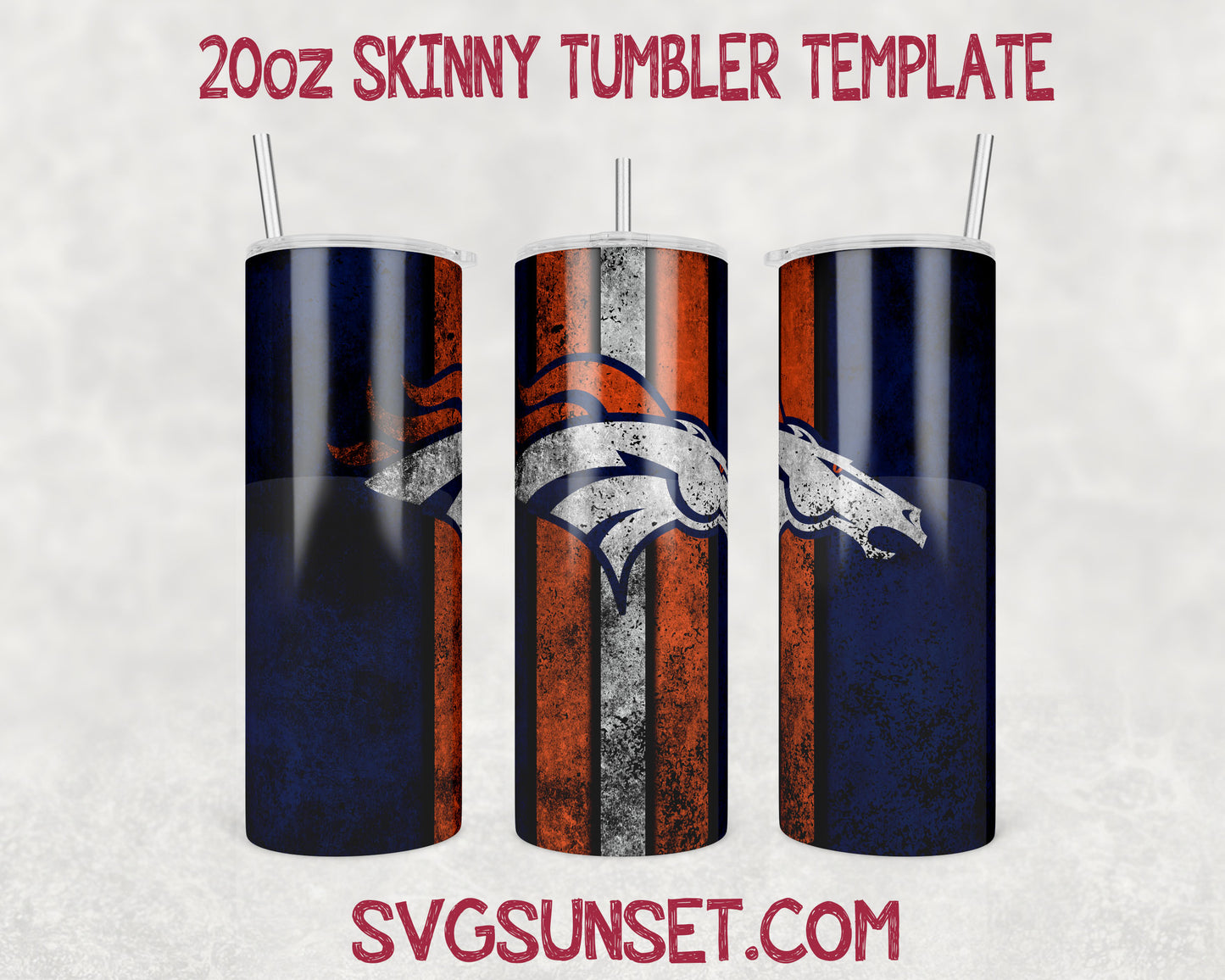 Denver Broncos Grunge Tumbler Wrap PNG, Denver Broncos Tumbler Wrap