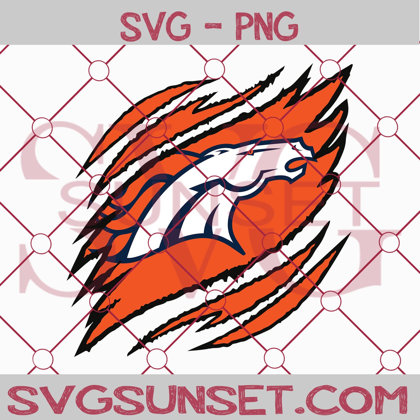 Denver Broncos Ripped Claw SVG PNG, Denver Broncos SVG