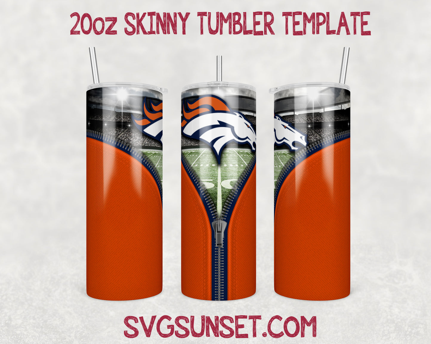 Denver Broncos Zipper Tumbler Wrap PNG, Denver Broncos Tumbler Wrap