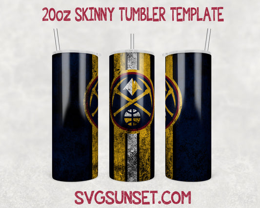 Denver Nuggets Grunge Tumbler Wrap PNG, Denver Nuggets Tumbler Wrap