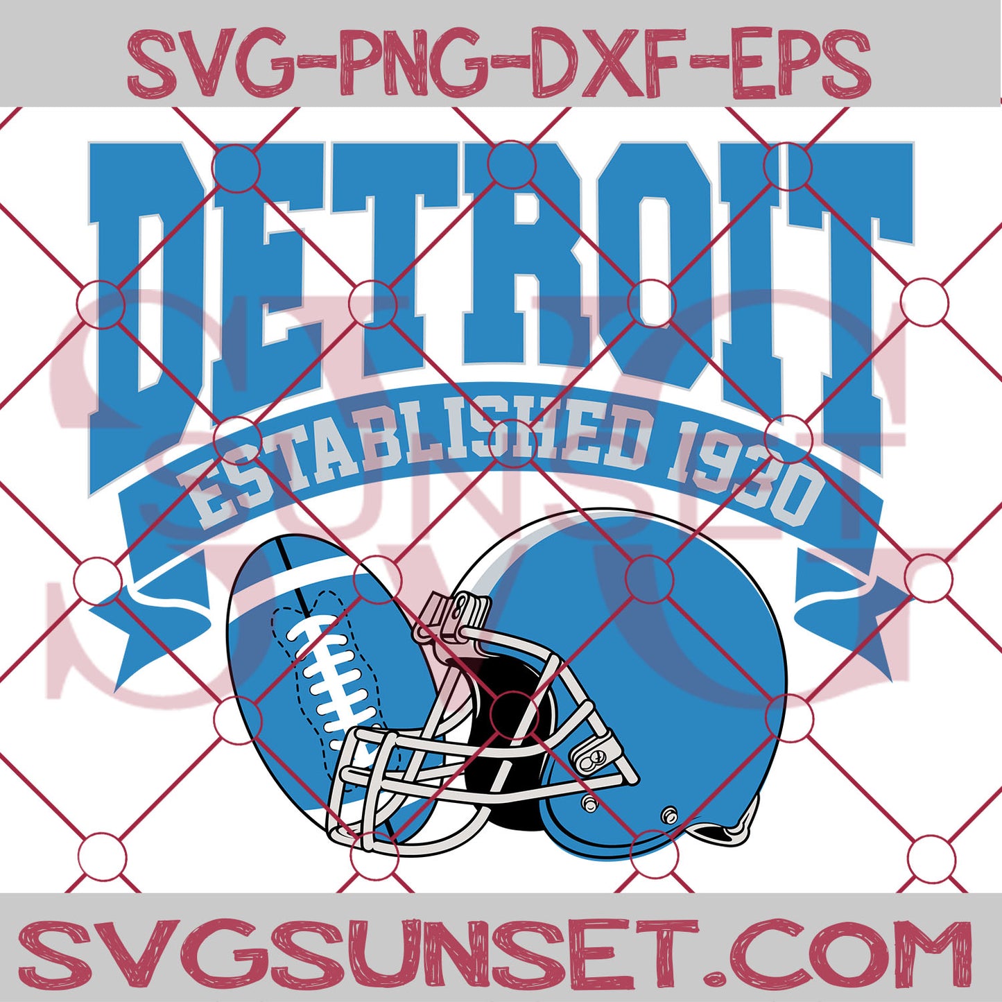 Detroit Established 1930 SVG, Detroit Lions SVG