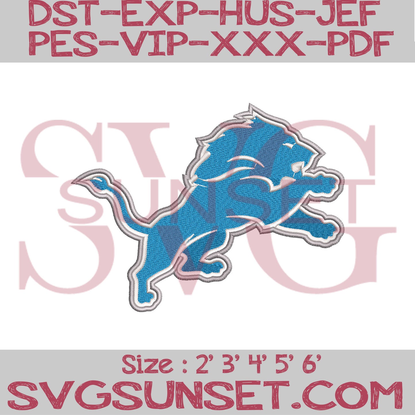 Detroit Lions Embroidery Designs, Lions Embroidery Designs