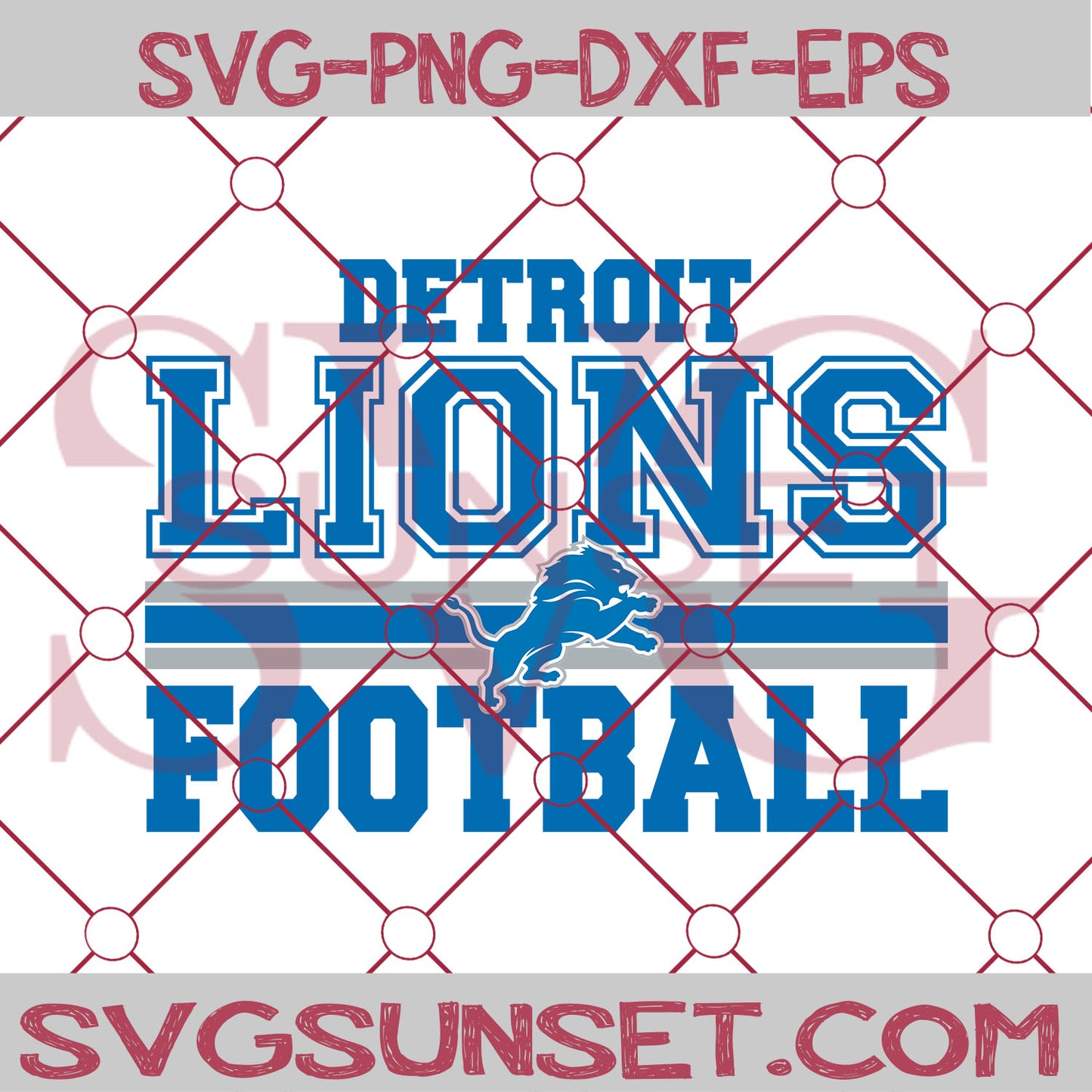 Detroit Lions Football SVG PNG, Detroit Lions SVG