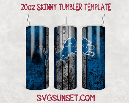 Detroit Lions Grunge Tumbler Wrap PNG, Detroit Lions Tumbler Wrap