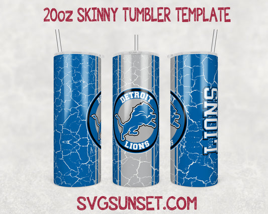 Detroit Lions Tumbler Wrap Designs PNG, Detroit Lions Tumbler Wrap