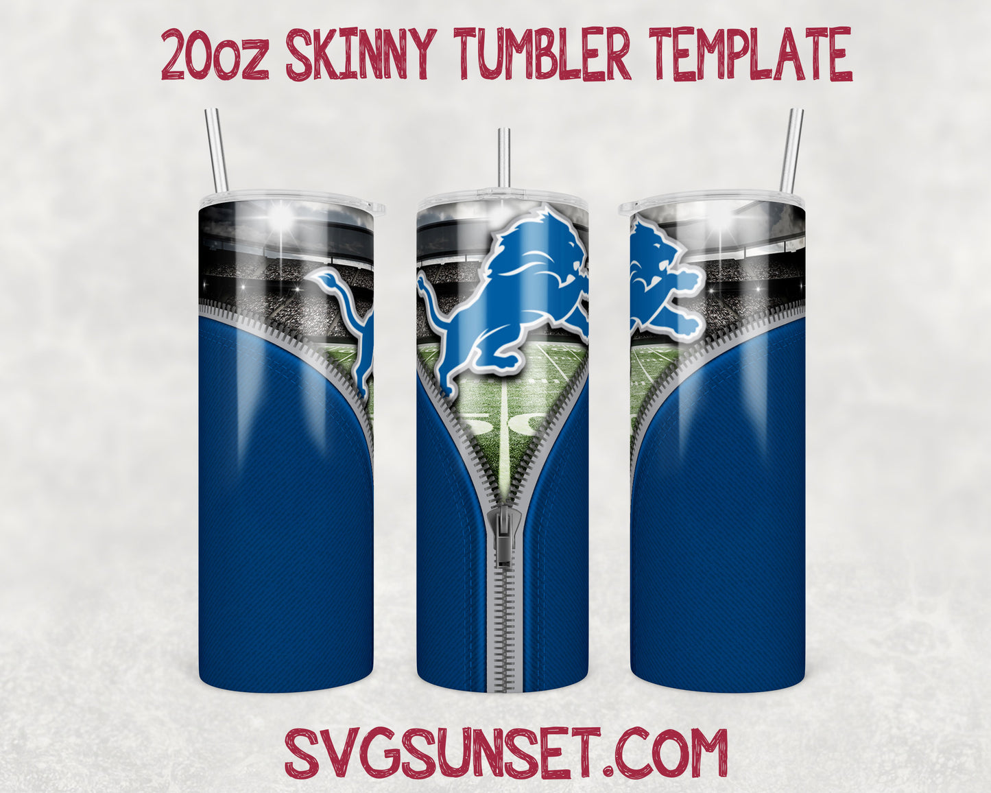 Detroit Lions Zipper Tumbler Wrap PNG, Detroit Lions Tumbler Wrap