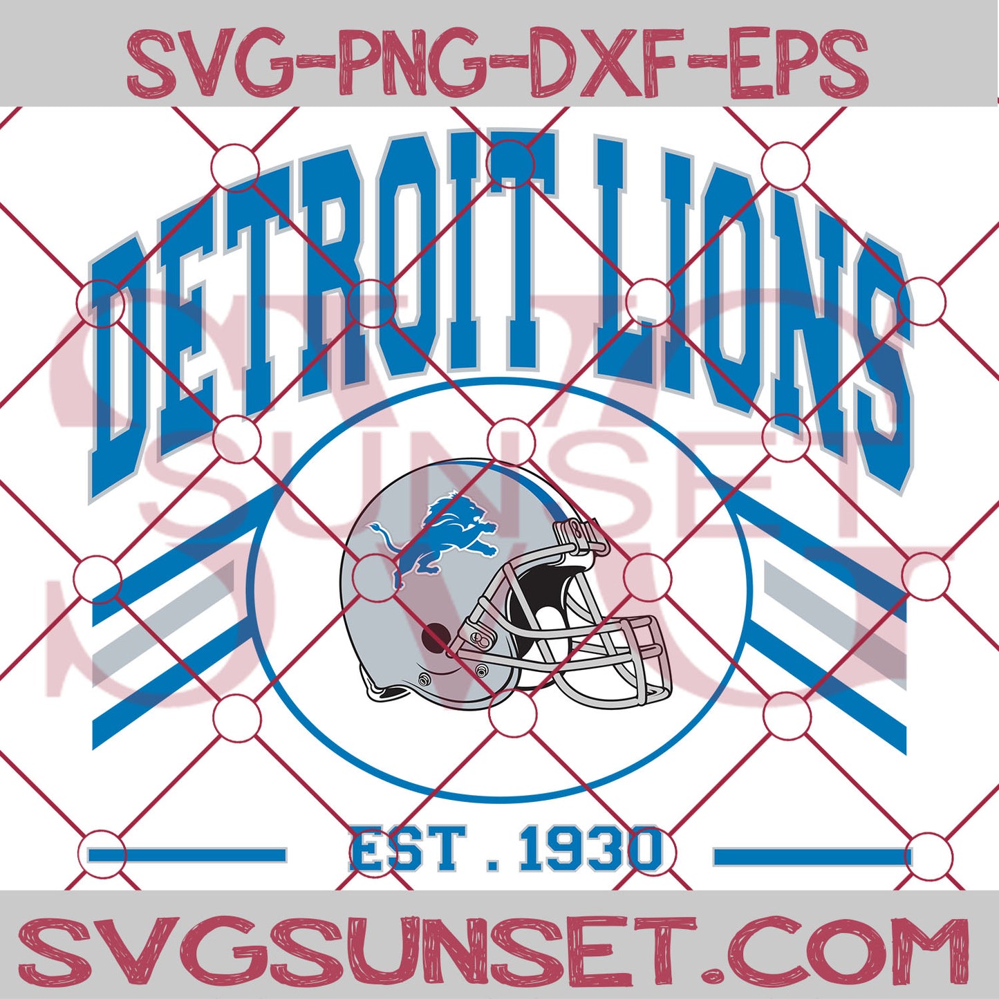 Detroit Lions est 1930 SVG PNG, Detroit Lions SVG