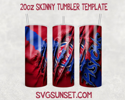 Detroit Pistons Fabric Claw Ripped Tumbler Wrap PNG, Detroit Pistons Tumbler Wrap