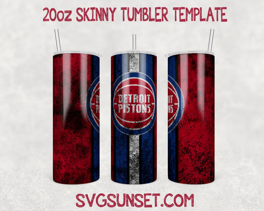 Detroit Pistons Grunge Tumbler Wrap PNG, Detroit Pistons Tumbler Wrap