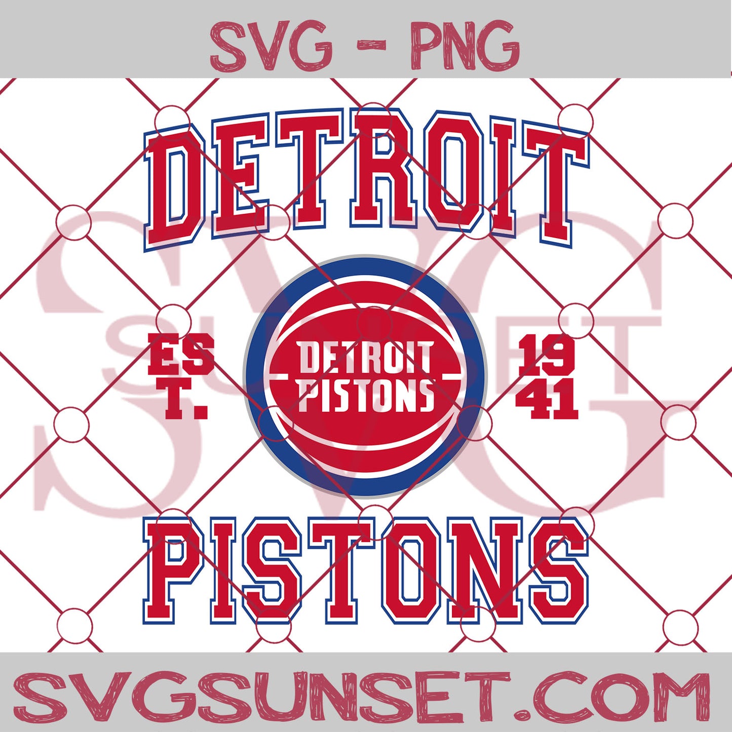 Detroit Pistons est. 1941 SVG PNG, Detroit Pistons SVG