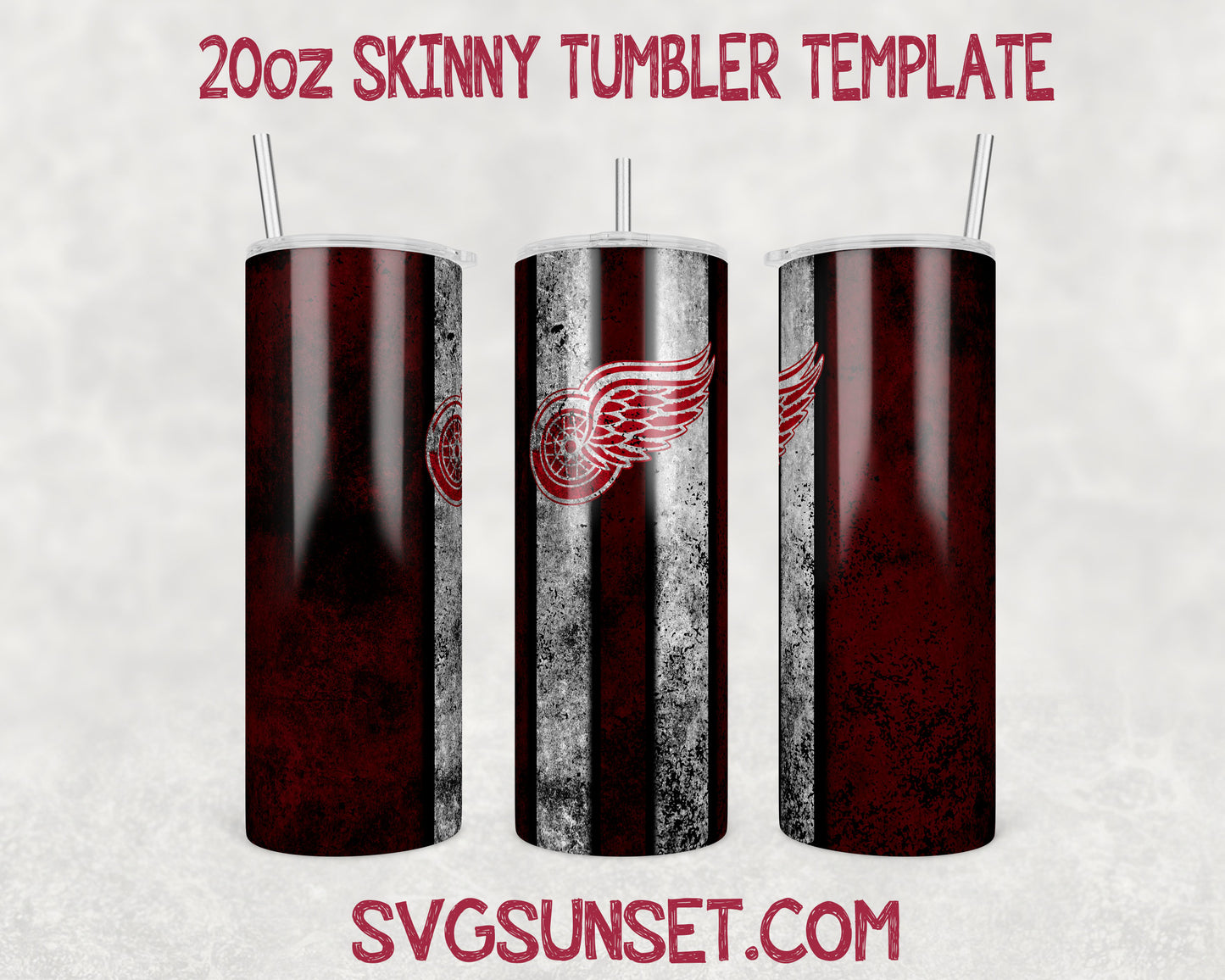 Detroit Red Wings Grunge Tumbler Wrap PNG, Detroit Red Wings Tumbler Wrap