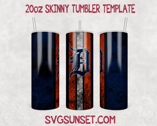 Detroit Tigers Grunge Tumbler Wrap PNG, Detroit Tigers Tumbler Wrap