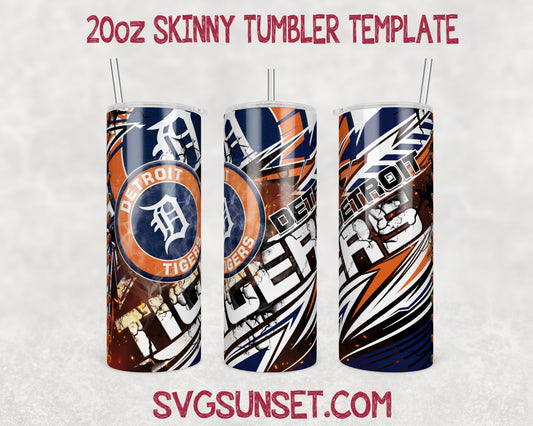 Detroit Tigers Tumbler Wrap PNG, Detroit Tigers Tumbler Wrap