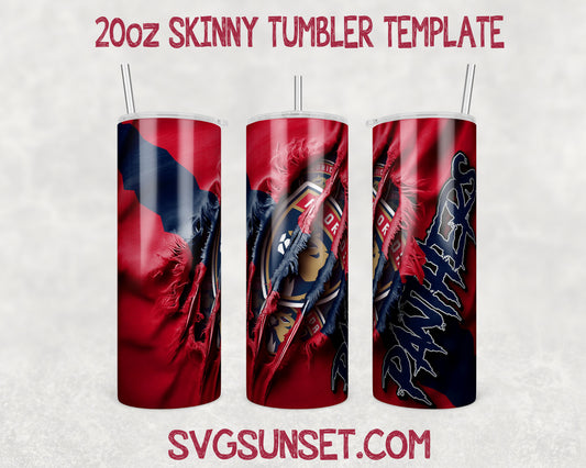 Florida Panthers Fabric Claw Ripped Tumbler Wrap PNG, Florida Panthers Tumbler Wrap