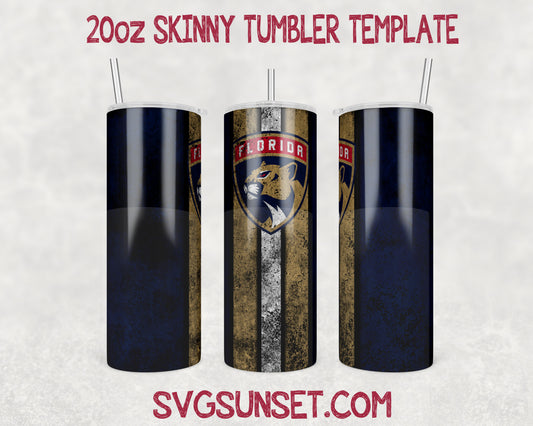 Florida Panthers Grunge Tumbler Wrap PNG, Florida Panthers Tumbler Wrap