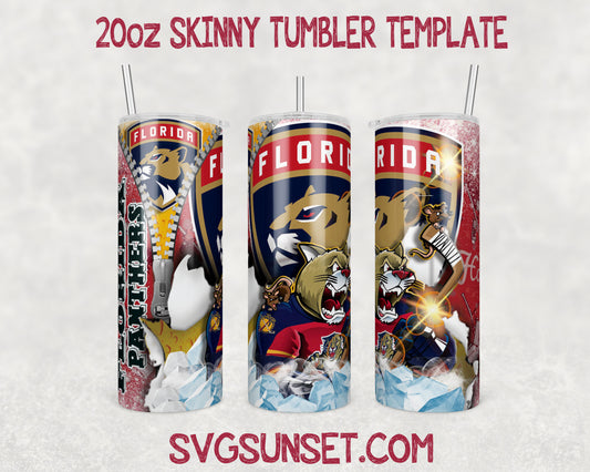 Florida Panthers Zipper Tumbler Wrap PNG, Florida Panthers Tumbler Wrap