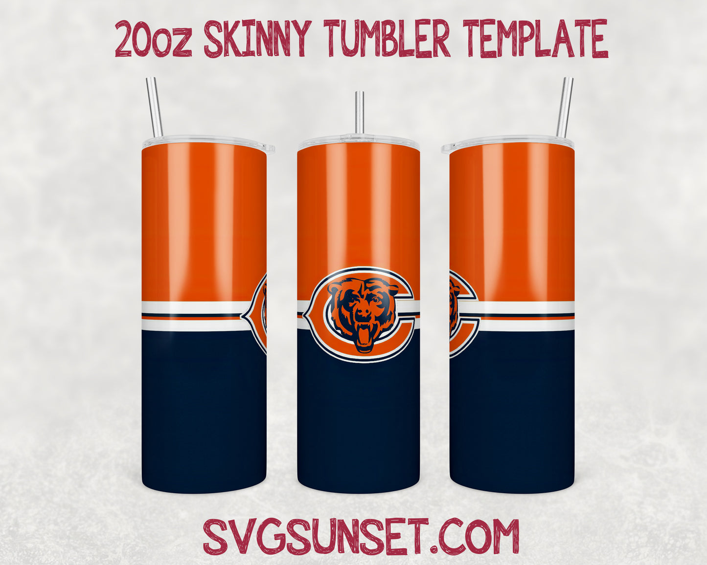 Football Chicago Bears Tumbler Wrap PNG, Chicago Bears Tumbler Wrap