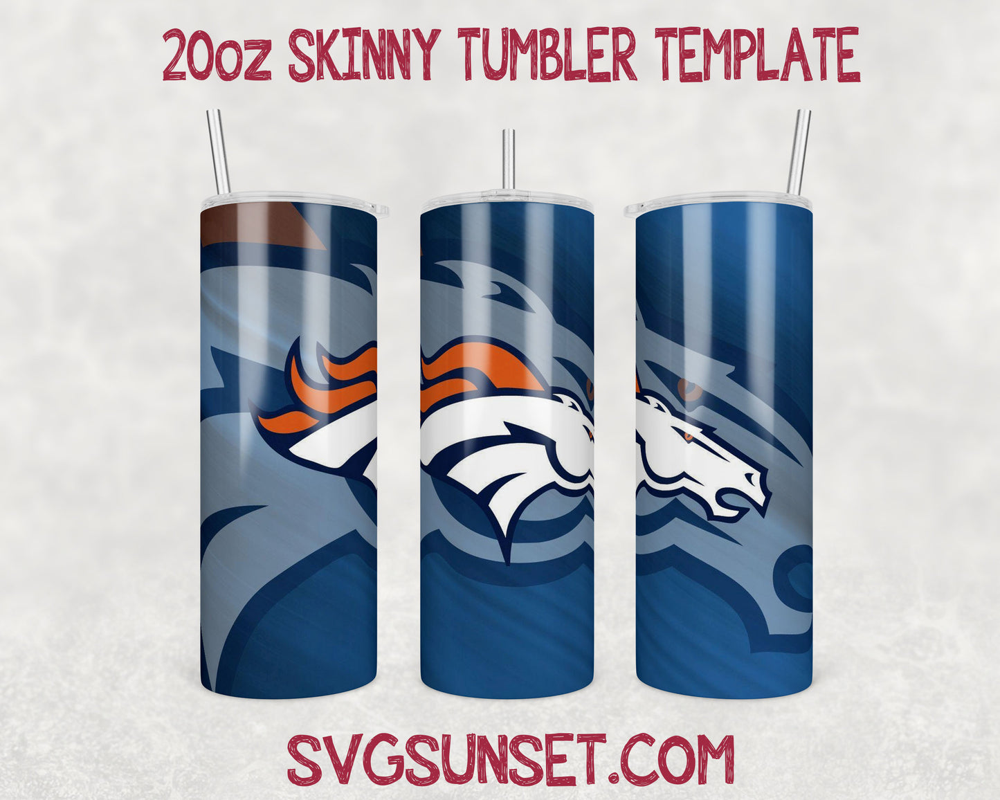 Football Denver Broncos Tumbler Wrap PNG, Denver Broncos Tumbler Wrap