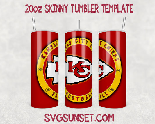 Football Kansas City Chiefs Tumbler Wrap PNG, Kansas City Chiefs Tumbler Wrap