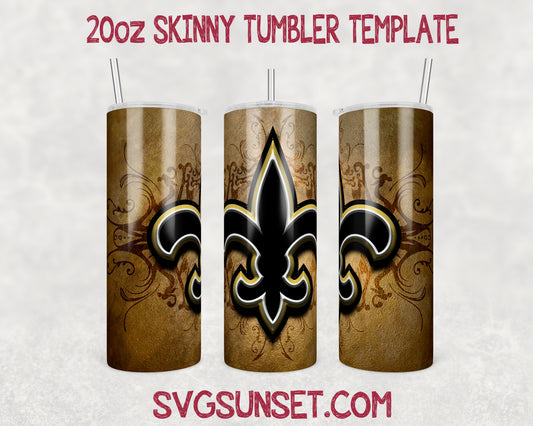 Football New Orleans Saints Tumbler Wrap PNG, New Orleans Saints Tumbler Wrap