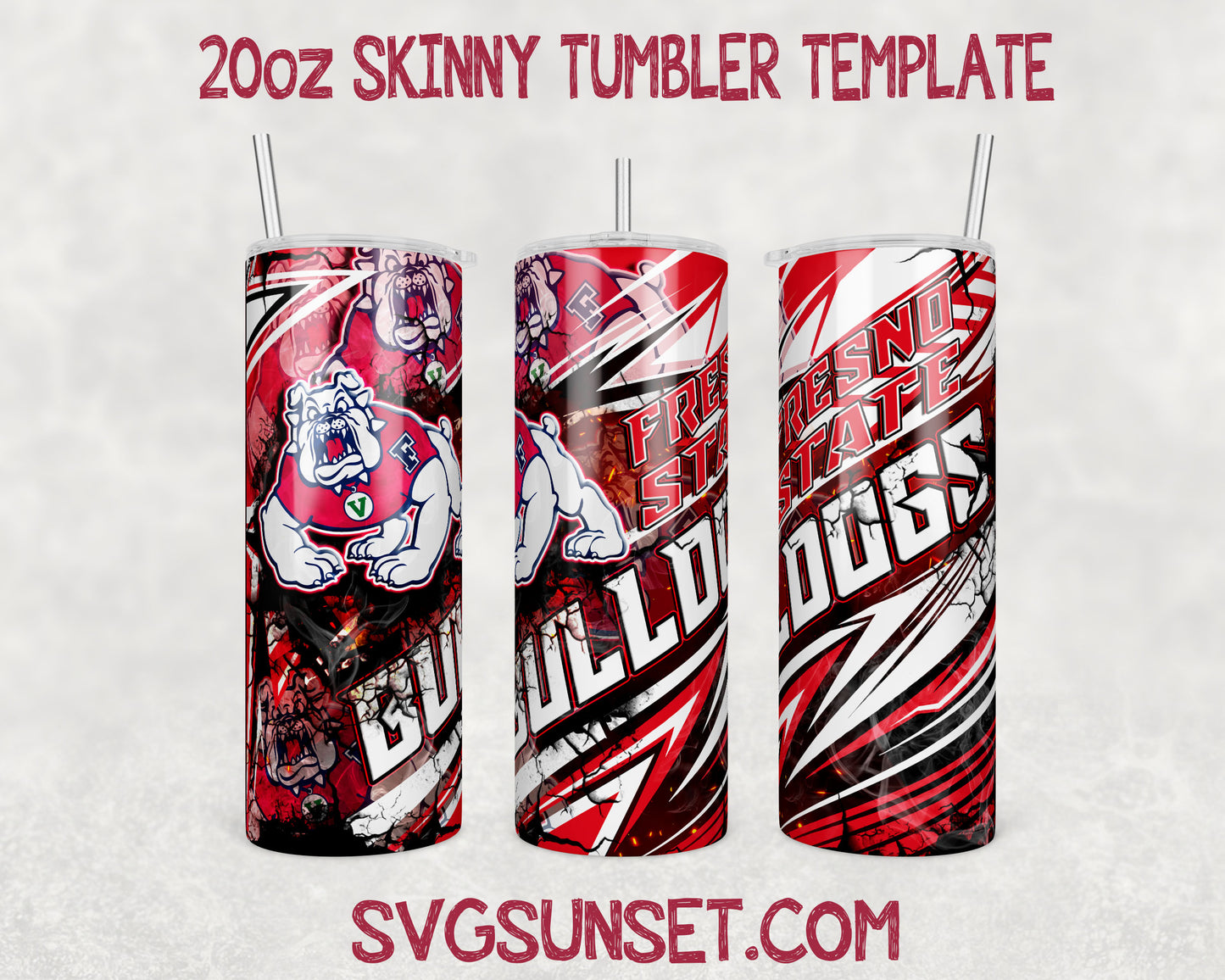 Fresno State Bulldogs Tumbler Wrap PNG, Fresno State Bulldogs Tumbler Wrap