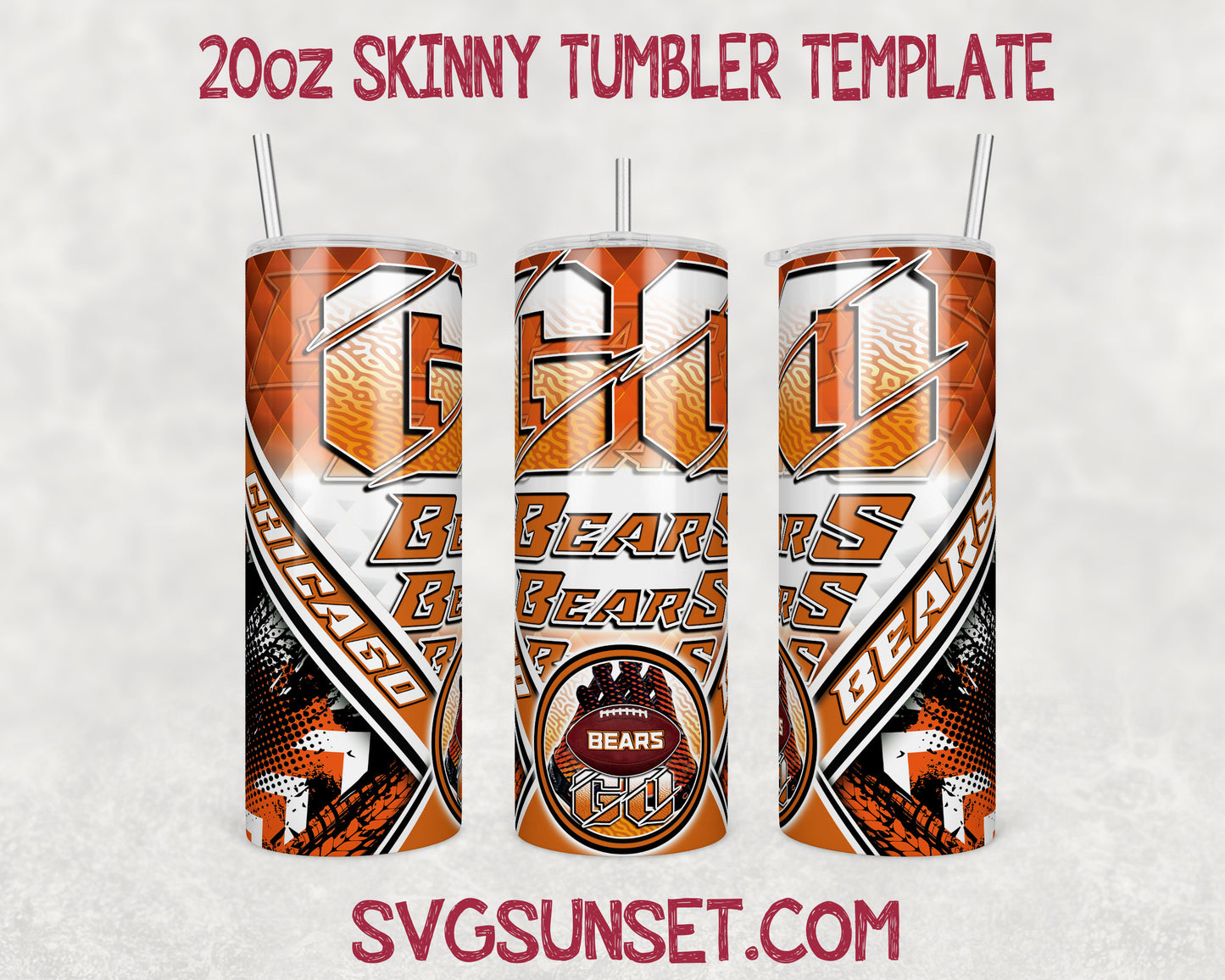 Go Chicago Bears Tumbler Wrap PNG, Chicago Bears Tumbler Wrap