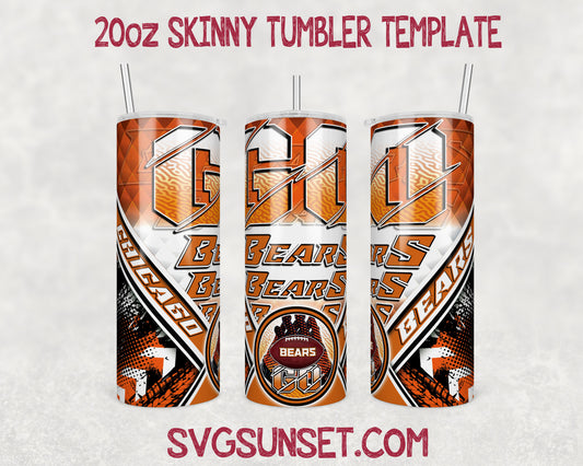 Go Chicago Bears Tumbler Wrap PNG, Chicago Bears Tumbler Wrap