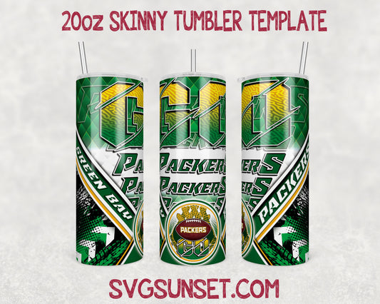 Go Green Bay Packers Tumbler Wrap PNG, Green Bay Packers Tumbler Wrap