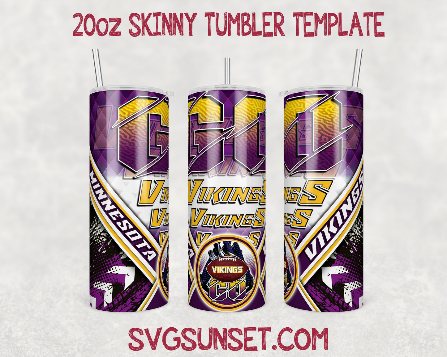 Go Minnesota Vikings Tumbler Wrap PNG, Minnesota Vikings Tumbler Wrap