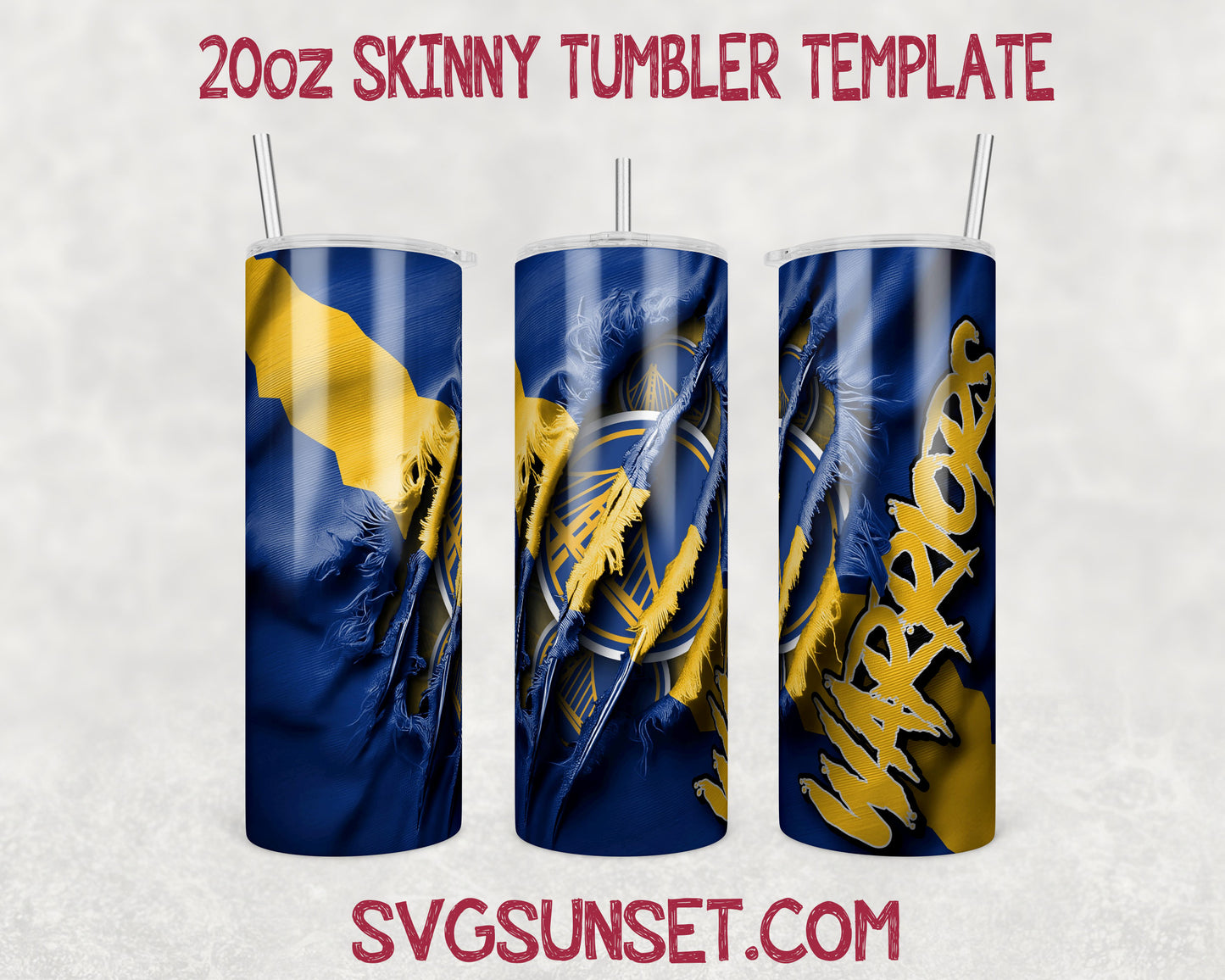 Golden State Warriors Fabric Claw Ripped Tumbler Wrap PNG,Golden State Warriors Tumbler Wrap