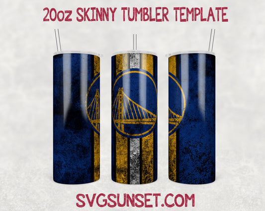 Golden State Warriors Grunge Tumbler Wrap PNG, Golden State Warriors Tumbler Wrap