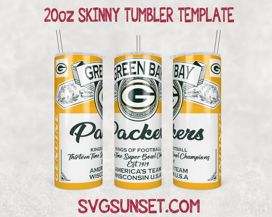 Green Bay Packers Budweiser Tumbler Wrap PNG, Green Bay Packers Tumbler Wrap