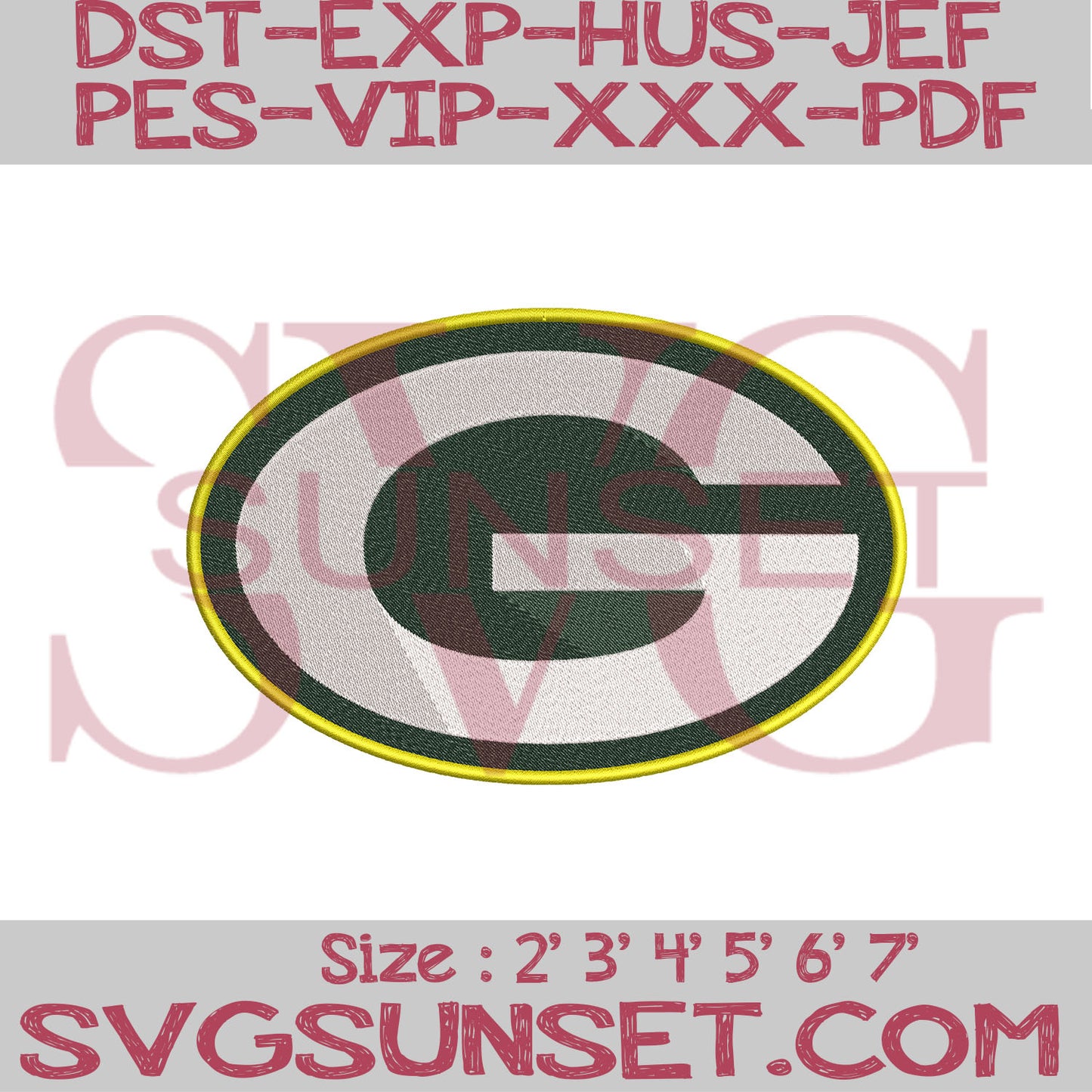 Green Bay Packers Embroidery Designs, Packers Embroidery Designs