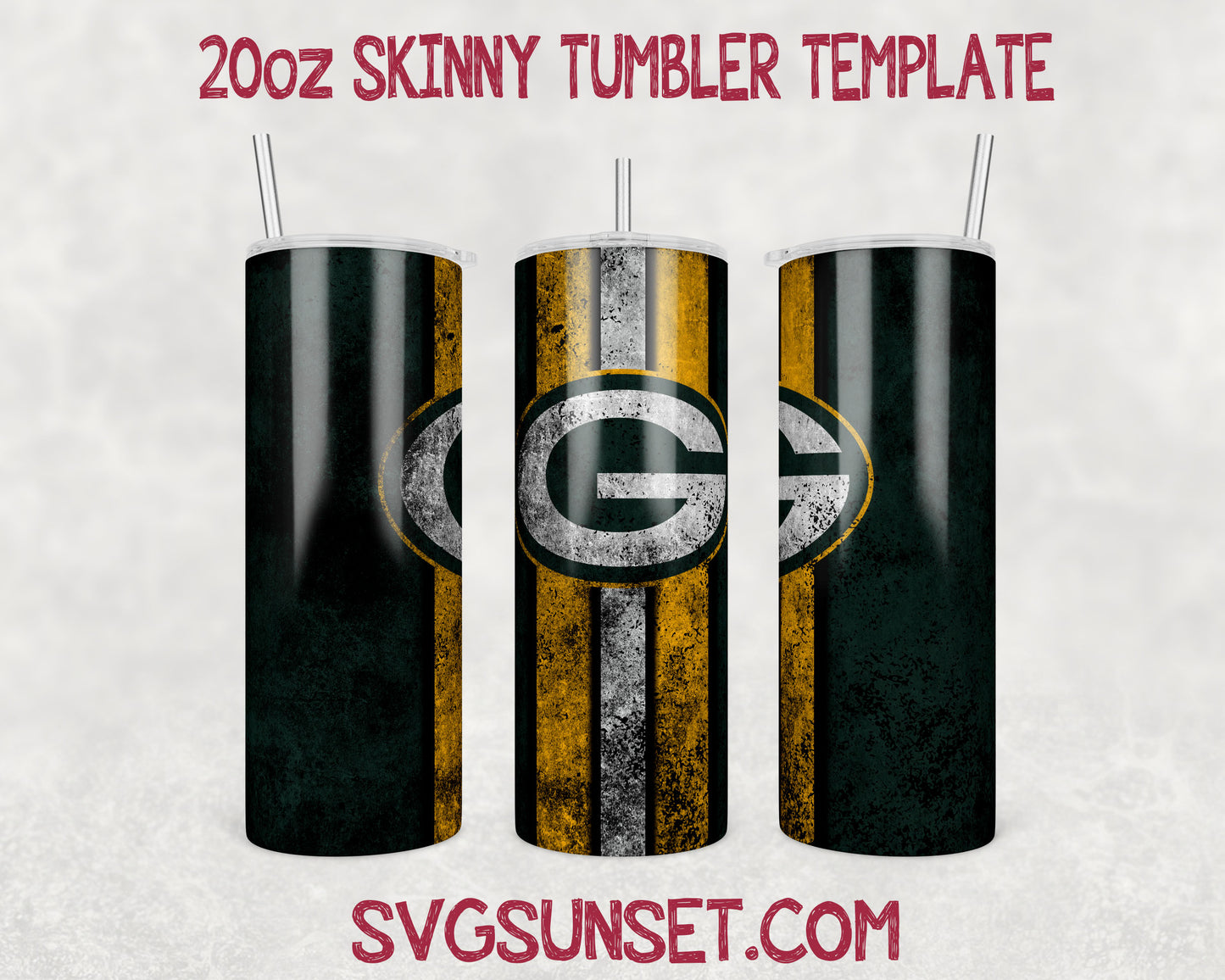 Green Bay Packers Grunge Tumbler Wrap PNG, Green Bay Packers Tumbler Wrap