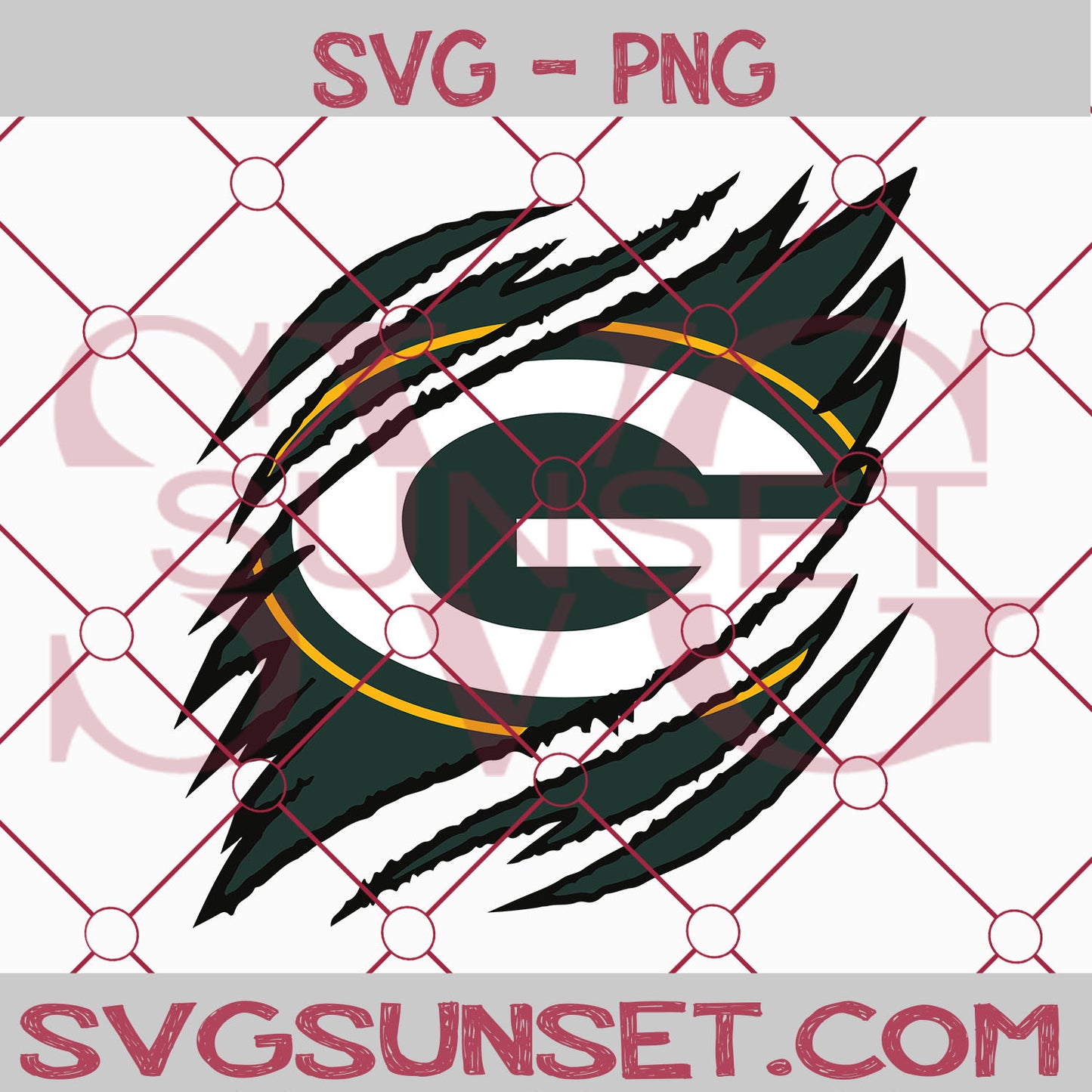 Green Bay Packers Ripped Claw SVG PNG, Green Bay Packers SVG