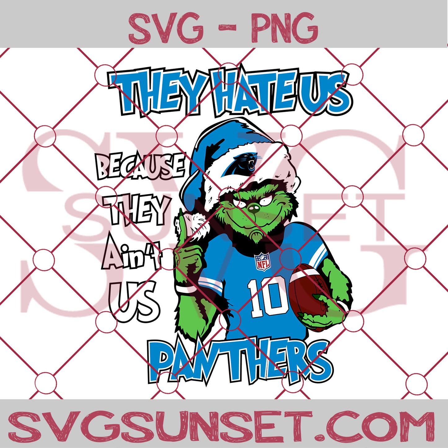 Grinch They Hate Us Because They Ain’t Us Carolina Panthers SVG, Grinch Carolina Panthers SVG