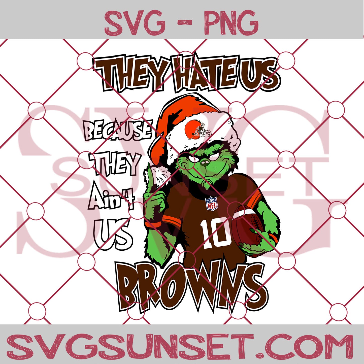 Grinch They Hate Us Because They Ain’t Us Cleveland Browns SVG, Grinch Cleveland Browns SVG