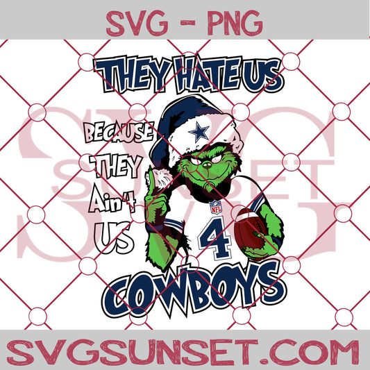 Grinch They Hate Us Because They Ain’t Us Dallas Cowboys SVG, Grinch Dallas Cowboys SVG